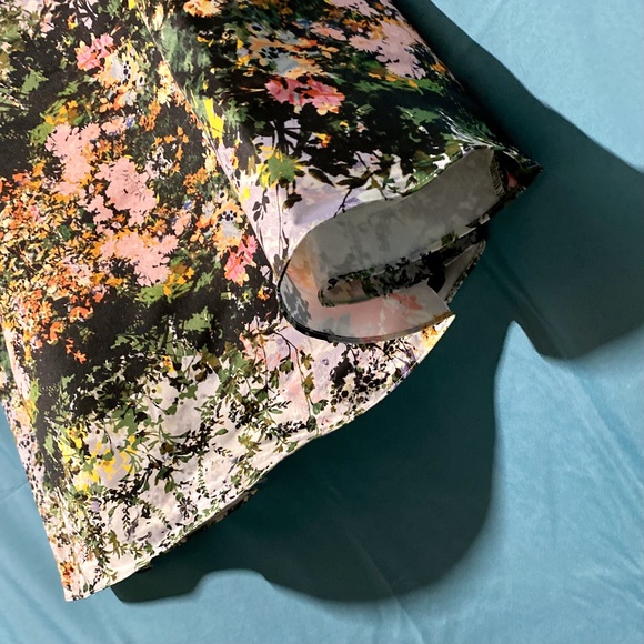 Teri Jon by Rickie Freeman Black 3D Lace Cap Sleeve Floral Print Midi Dr… - Picture 6 of 16